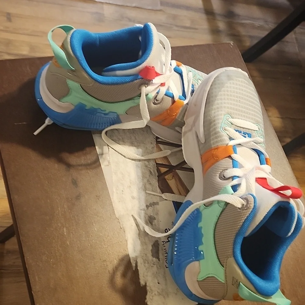 Nike Lebron Sneakers in White, Pink, and Blue
